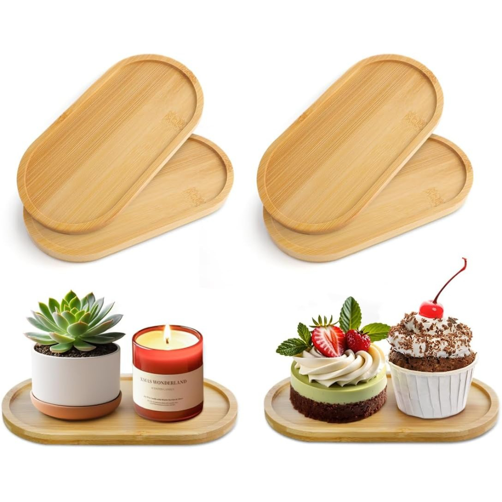 Drip Tray Saucer - Набор из 4 бамбуковых поддонов для